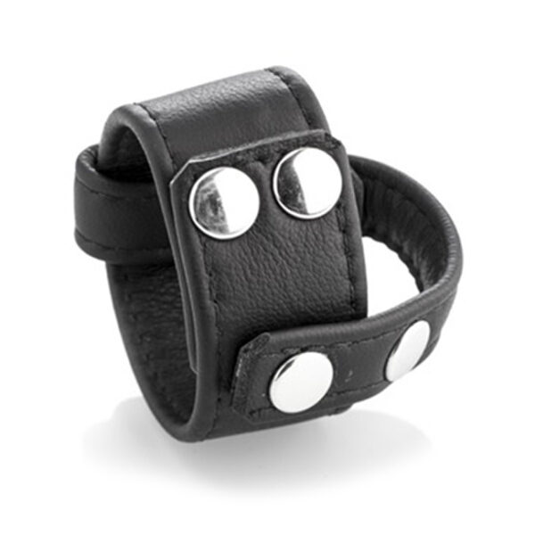 Lederen Cockring met Ballstrap (#0307) - Afbeelding 2